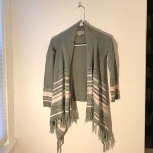 Girls Gray and Pink Cardigan